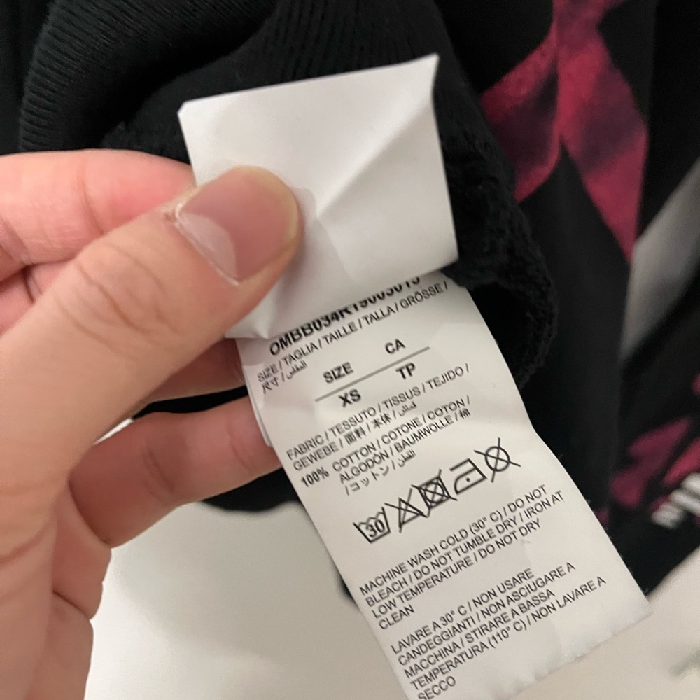 Off-White Black Hoodie with Pink Accents image 3